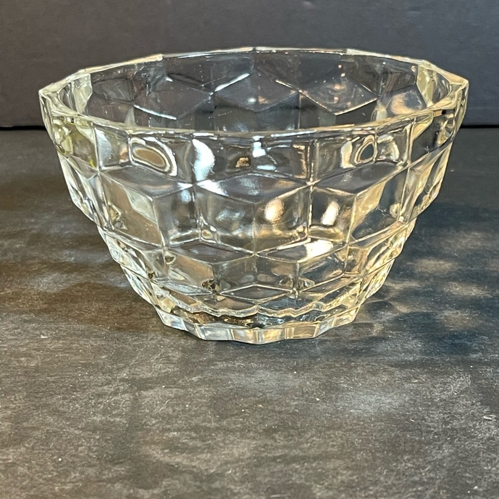 Vtg Jeannette Glass Co Cube Pattern Depression Glass 1929-33 Set Of 3 Bowls T61